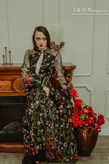 Persephone – Garden Embroidered Floral Gown - 0