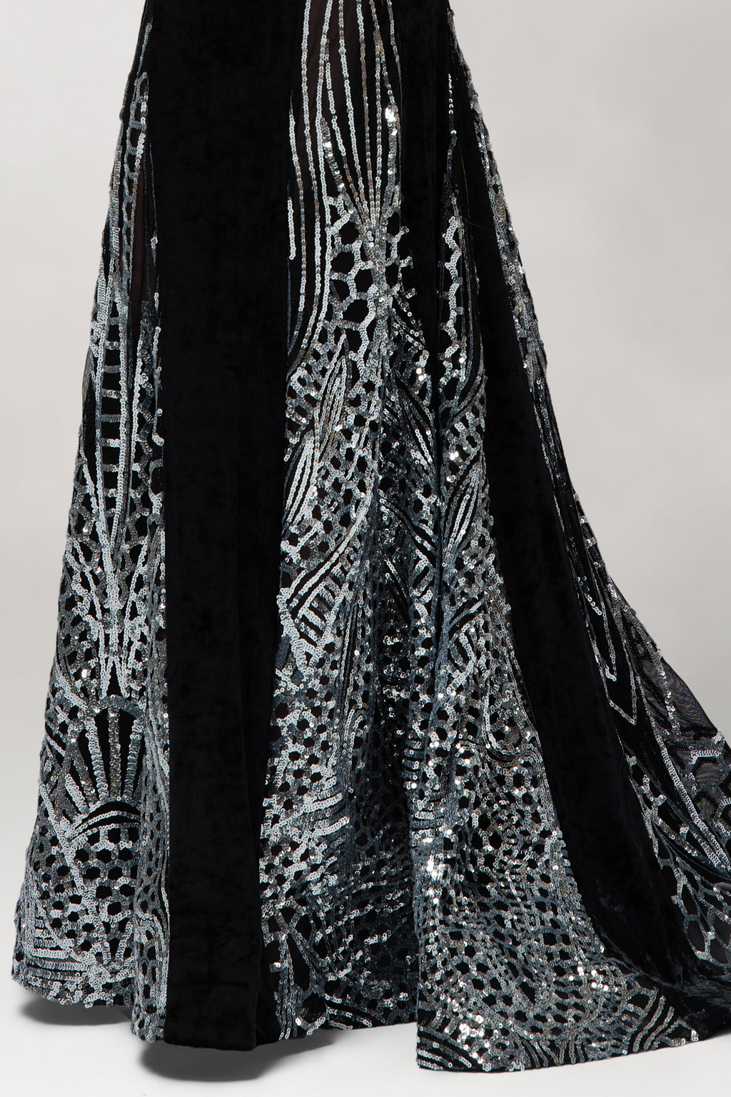 Altaira – One Shoulder Gown with Sequin Godet