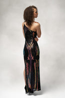 Cypress- One Shoulder Slit Dress in Sequin-5