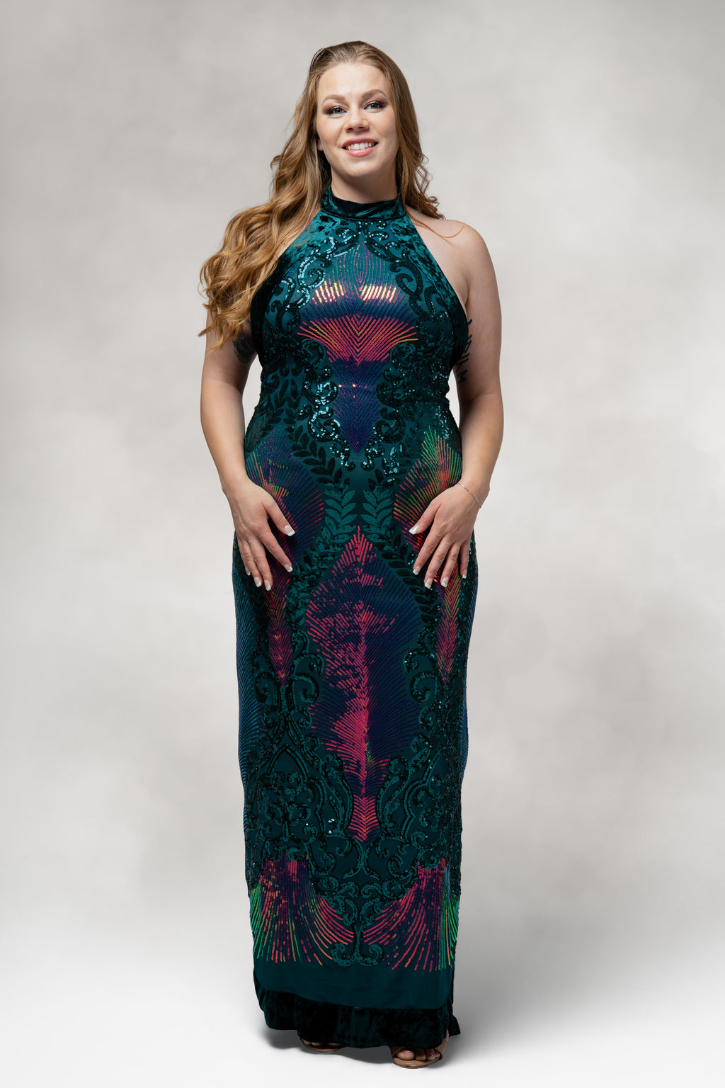 Aurora – Emerald Sequin Siren Gown