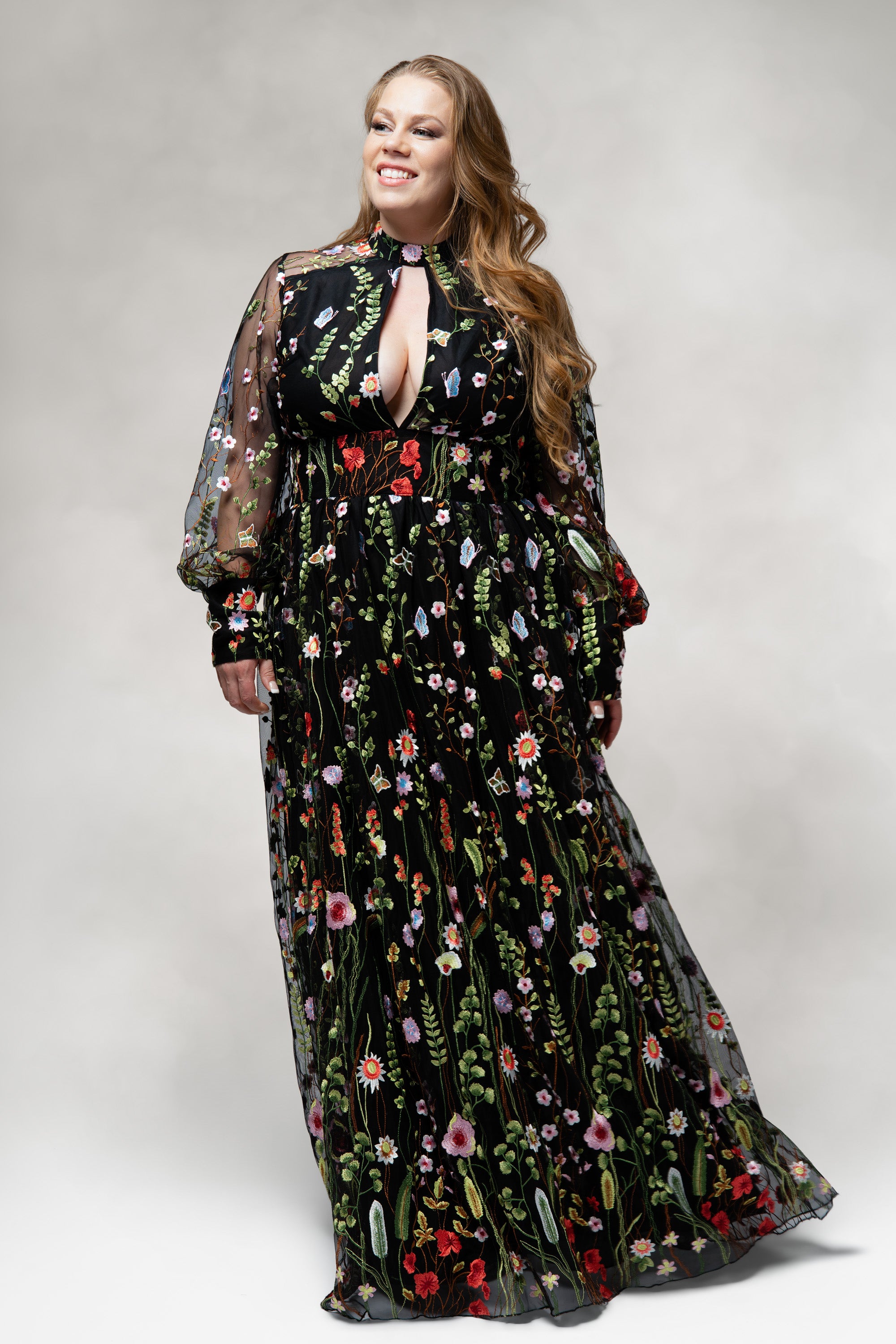 Persephone- Garden Embroidered Floral Gown