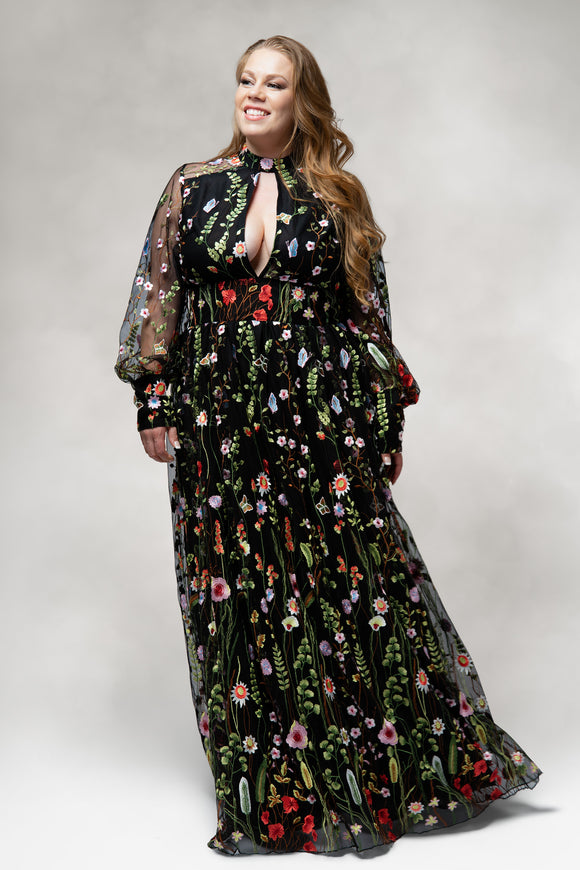Persephone – Garden Embroidered Floral Gown