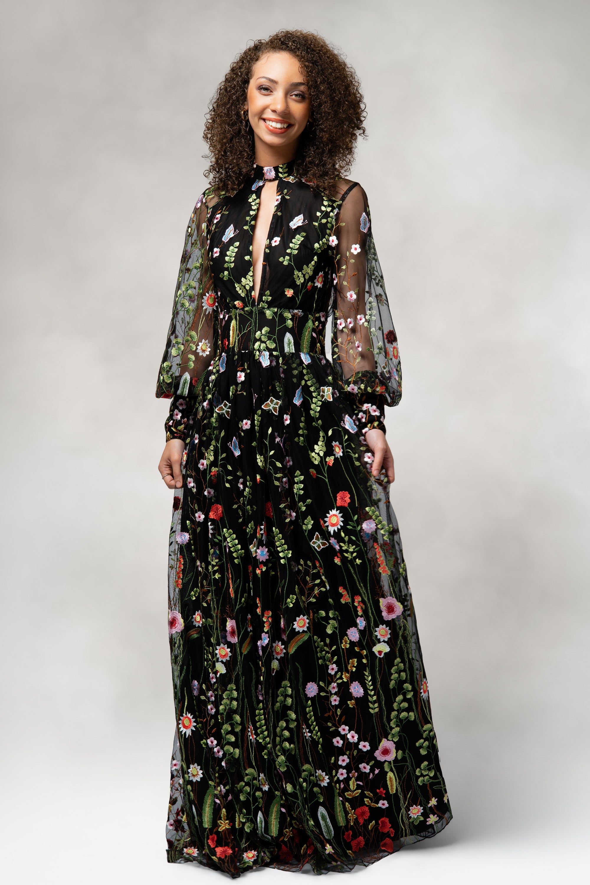 Persephone- Garden Embroidered Floral Gown