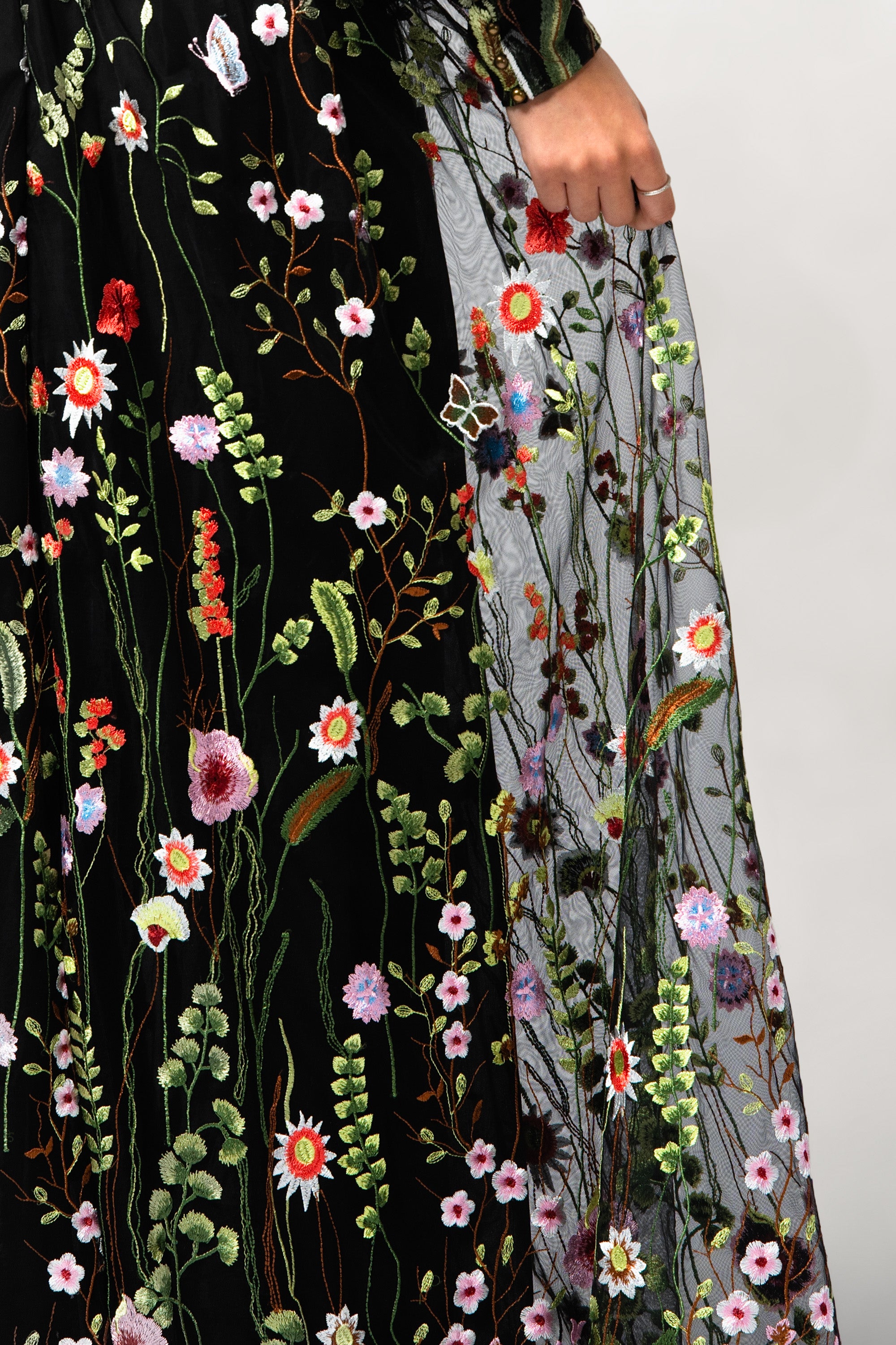 Persephone- Garden Embroidered Floral Gown