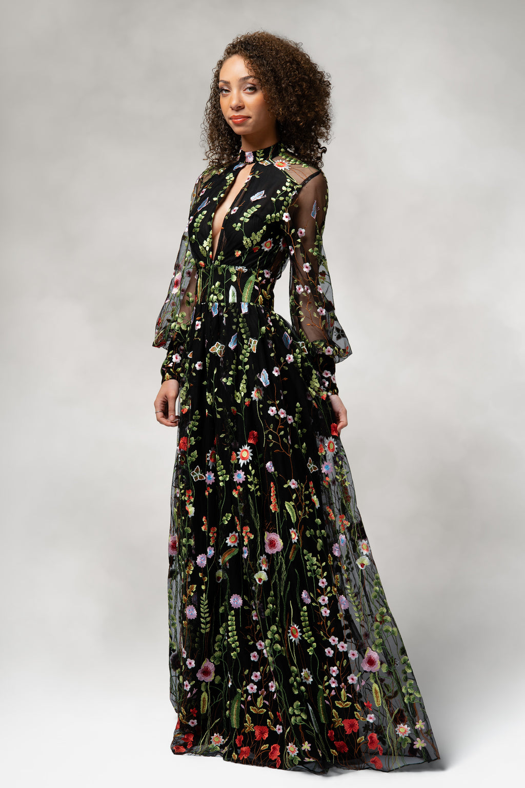 Persephone – Garden Embroidered Floral Gown