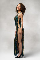 Cypress- One Shoulder Slit Dress in Sequin-18