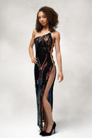 Cypress- One Shoulder Slit Dress in Sequin-2