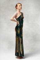 Cypress- One Shoulder Slit Dress in Sequin-22