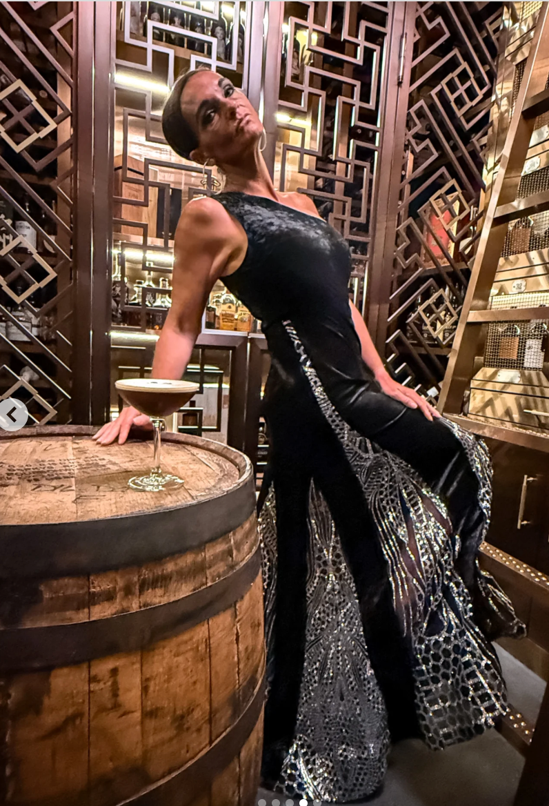 Altaira – One Shoulder Gown with Sequin Godet