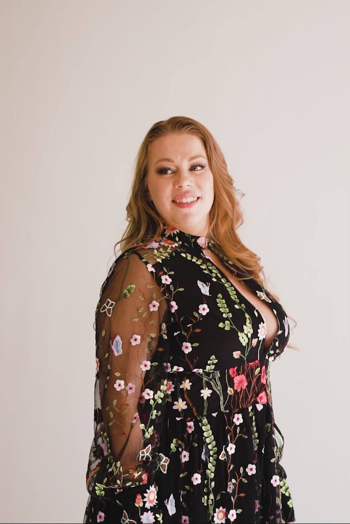 Persephone- Garden Embroidered Floral Gown-8