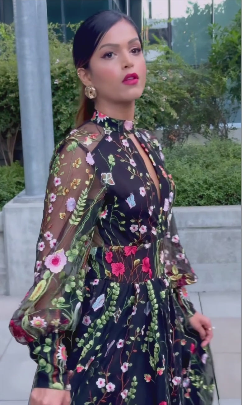 Persephone – Garden Embroidered Floral Gown